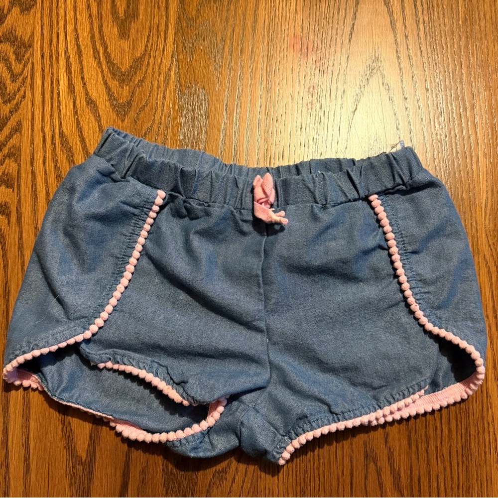 ROXY‎ Girl young girls 6X shorts denim with pink flare summer fun style